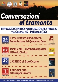 CONVERSAZIONI AL TRAMONTO - Terrazzo Centro Polifunzionale P. P. Puglisi - 24, 27, 30 agosto e 3 settembre 2021