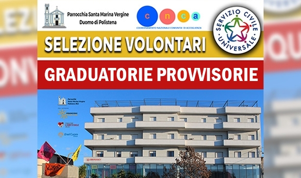 GRADUATORIE PROVVISORIE IN ATTESA DI APPROVAZIONE Servizio Civile Universale - Progetti DaFF da ferite a feritoie - 2022 e StarBAS star bene a scuola - 2022