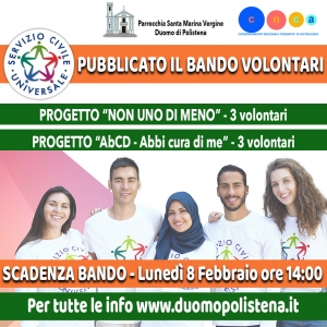 Pubblicato il Bando Volontari per il Servizio Civile Universale